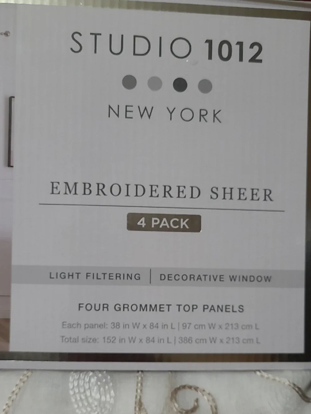 Studio 1012 Embroidered Sheer Window Panel with Grommets